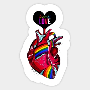 Love Is Love Pride Heart Sticker